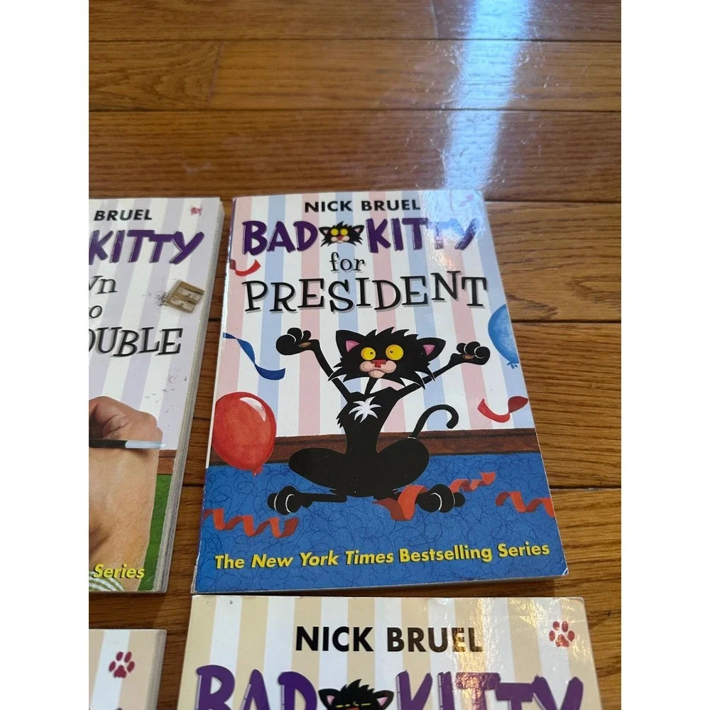 Bundle 4 Nick Bruel‎ Bad Kitty Books Lot Childrens Chapter Books Set of 4